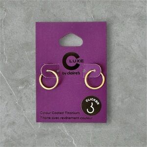 Luxe by Claire's Gold Hoop Earrings